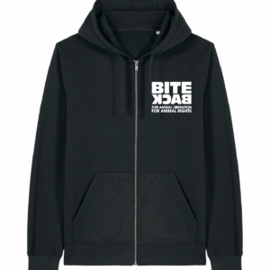 Hoodie Bite Back Zwart   - konijn -