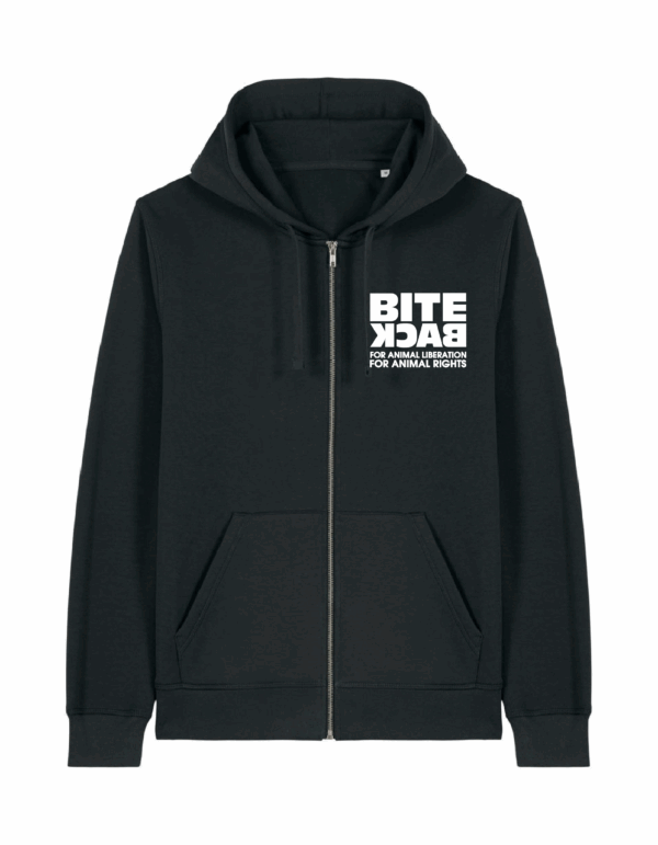 Hoodie Bite Back Zwart   - konijn -