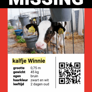stickerpakket "Missing: kalfje Winnie" (set van 25 stickers)