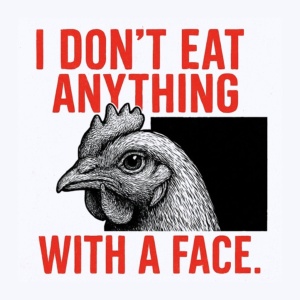 Stickers "I don't eat anything with a face" (5 stickers)