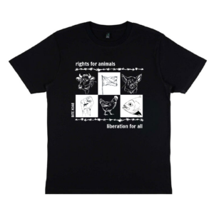 PRE-ORDER | Limited edition t-shirt | zwart (rights for animals / liberation for all)