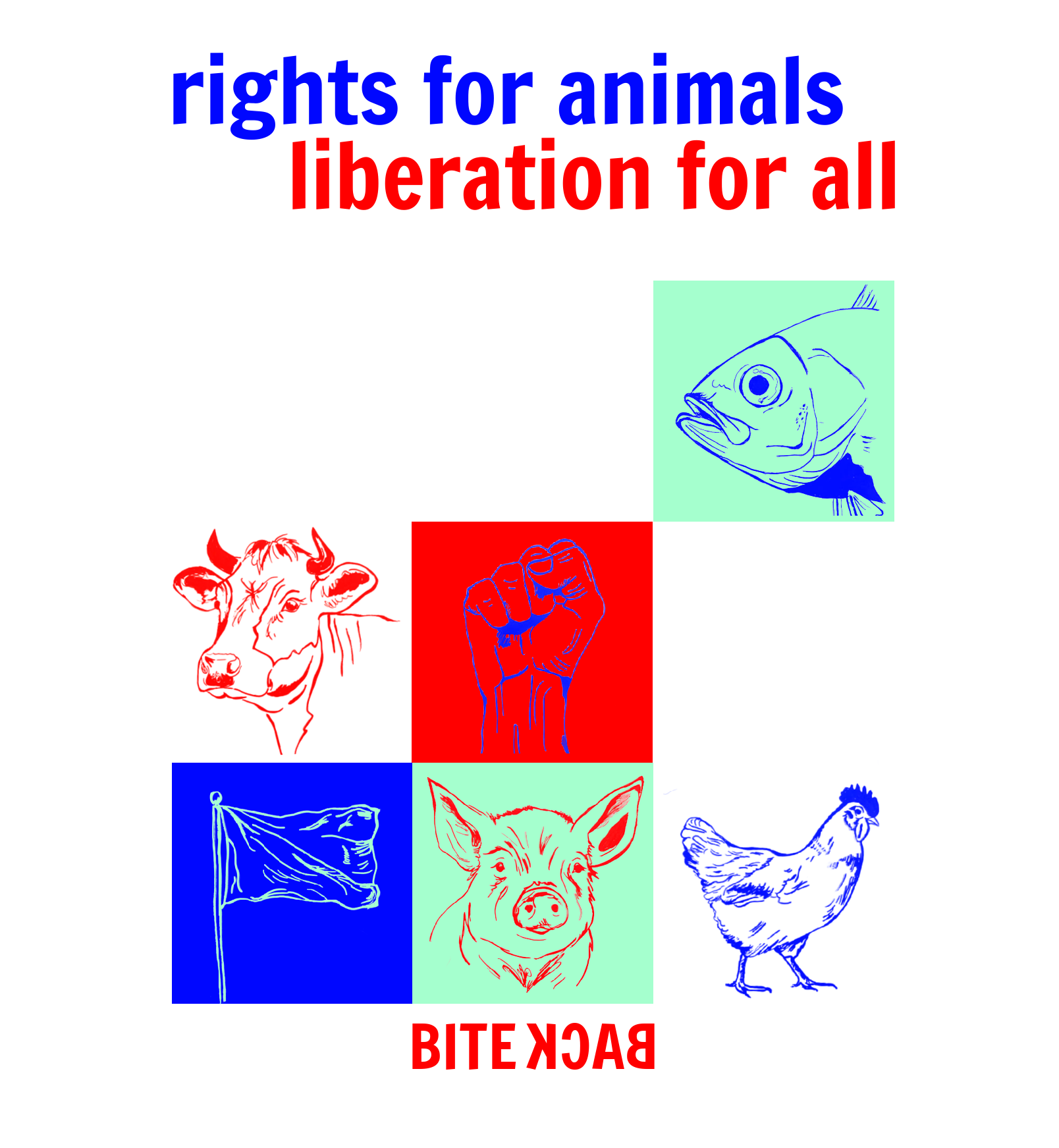 PRE-ORDER | Limited edition t-shirt | wit (rights for animals / liberation for all) - Afbeelding 2