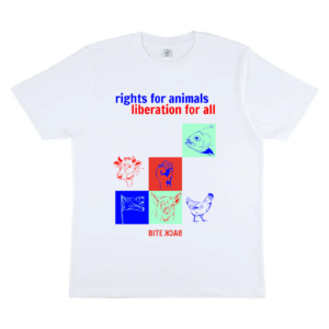 PRE-ORDER | Limited edition t-shirt | wit (rights for animals / liberation for all)