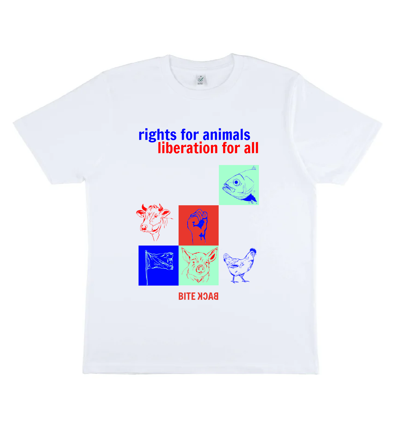 PRE-ORDER | Limited edition t-shirt | wit (rights for animals / liberation for all)