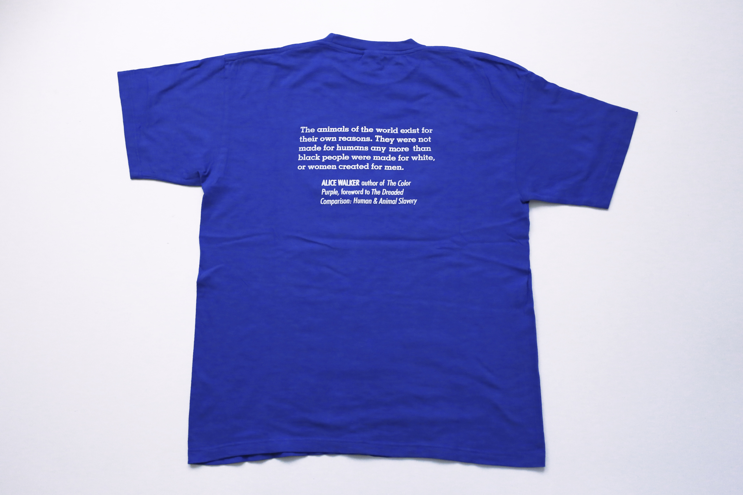 Retro T-shirt Vegan Blauw - Afbeelding 2